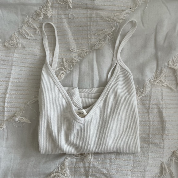 White Ribbed Tank - Picture 3 of 4